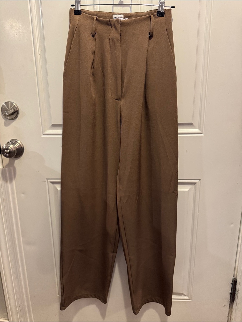 Princess Polly High-Rise Wide Leg Trousers Pants in Brown Size 2